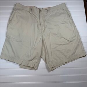 Tommy Bahama Boracay Khaki Tan Chino Shorts Mens 38 Cotton Tencel Stretch Flaw